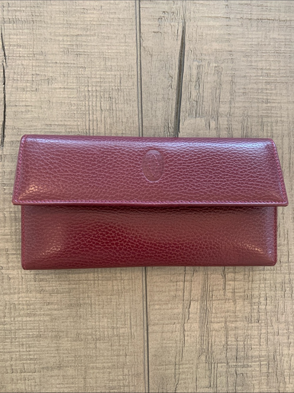 Burgundy Pebbled Leather Wallet
